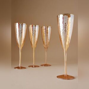 Anthropologie Zaza Lustered Flute Glasses, Set of 2
